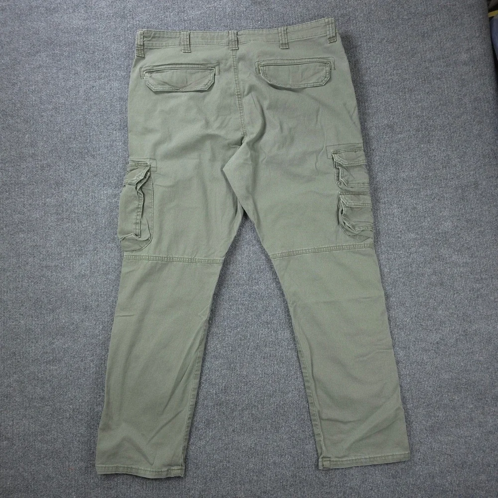 Wrangler Cargo Pants Mens 38X30 Green Regular Taper Stretch Cotton Twill